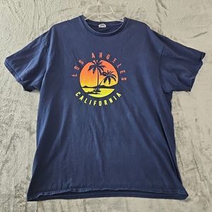 Los Angeles California Tshirt No Sz Tag Navy Unisex Palm Trees